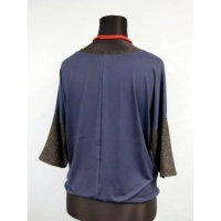 Bluzka Blanka - granatowa ze wstawkami z brokatem